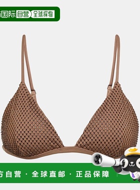 1h可退 香港直邮Simkhai 女士 Joelle 水晶装饰比基尼上装 001397