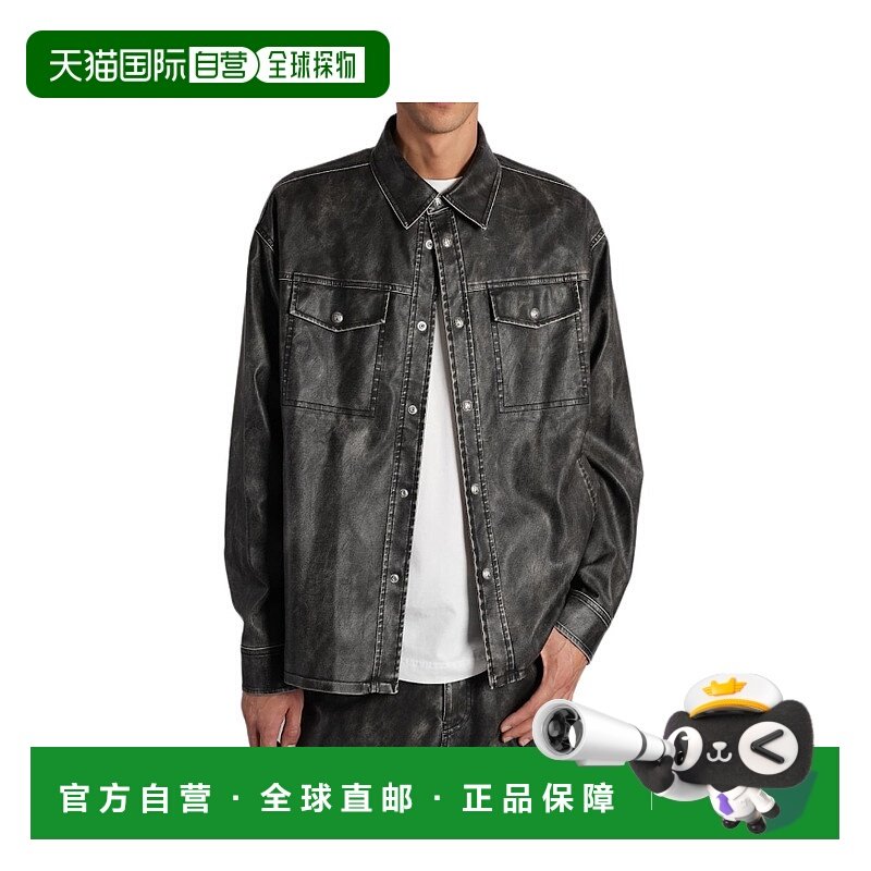 香港直邮Palm Angels 棕榈天使 男士 胸袋長袖襯衫 PMJE015F25FAB,男装,衬衫,淘宝优惠券,粉丝福利购,淘宝优惠卷