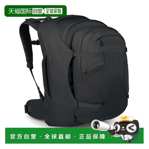 自营欧洲直邮OSPREY Farpoint™男士黑色尼龙旅行背包双肩包