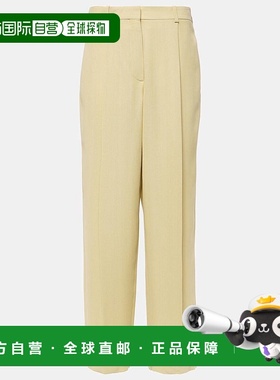 1h可退 香港直邮The Row 女士 Tor crêpe 阔腿裤 yellow黄色 舒