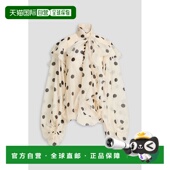 女士 1h可退 香港直邮ZIMMERMANN 蝴蝶结波尔卡圆点亚麻真丝混纺