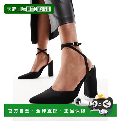 香港直邮ASOS 女士 Paige 设计高筒粗跟鞋(黑色)