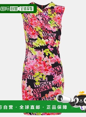 1h可退 香港直邮Versace 范思哲 女士 印花针织迷你连衣裙 001180