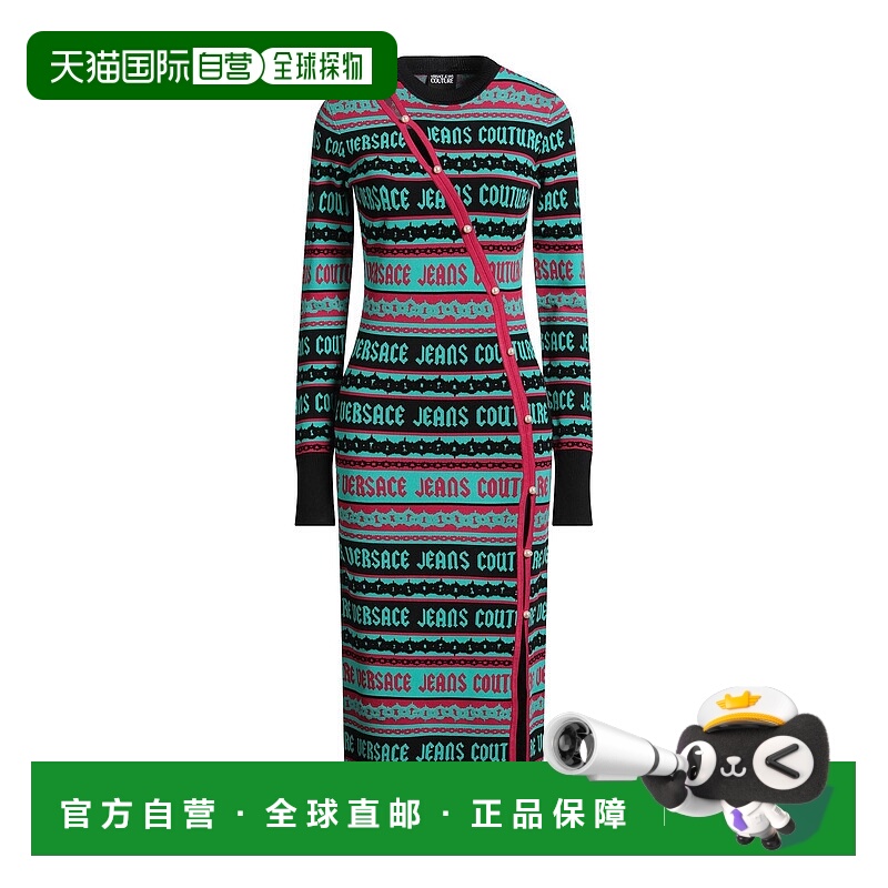 1h可退 香港直邮Versace Jeans 范思哲 女士 中长连衣裙