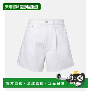 褶裥高腰牛仔短裤 1h可退 Rhoda 女士 white白色 香港直邮AGOLDE