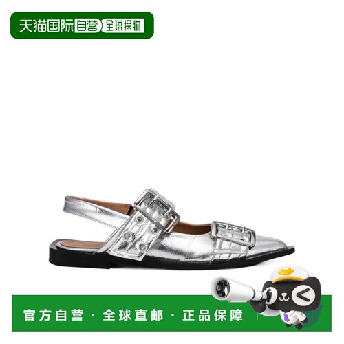 1h可退 香港直邮Ganni 双扣芭蕾舞鞋 S2725 舒适休闲正品时尚休闲