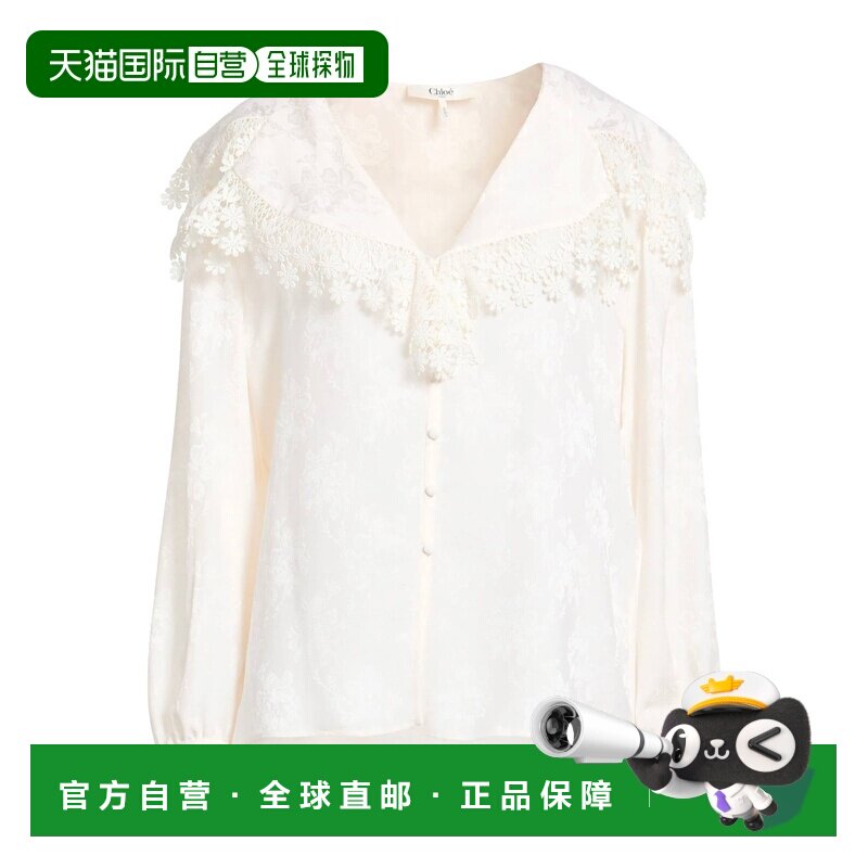 1h可退 香港直邮Chloe 蔻依 女士 Blouses 真丝衬衫 beige米色 舒