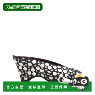 1h可退 香港直邮KHAITE 女士 CLOAK 铆钉凉拖 F6024942 black黑色