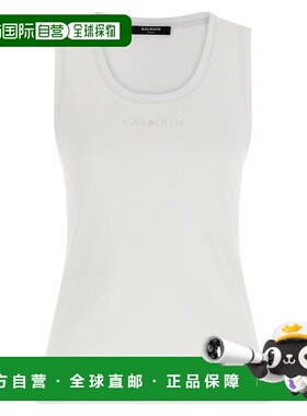 香港直邮Balmain 巴尔曼 女士 徽标刺绣背心上衣 GF0EB075BD10