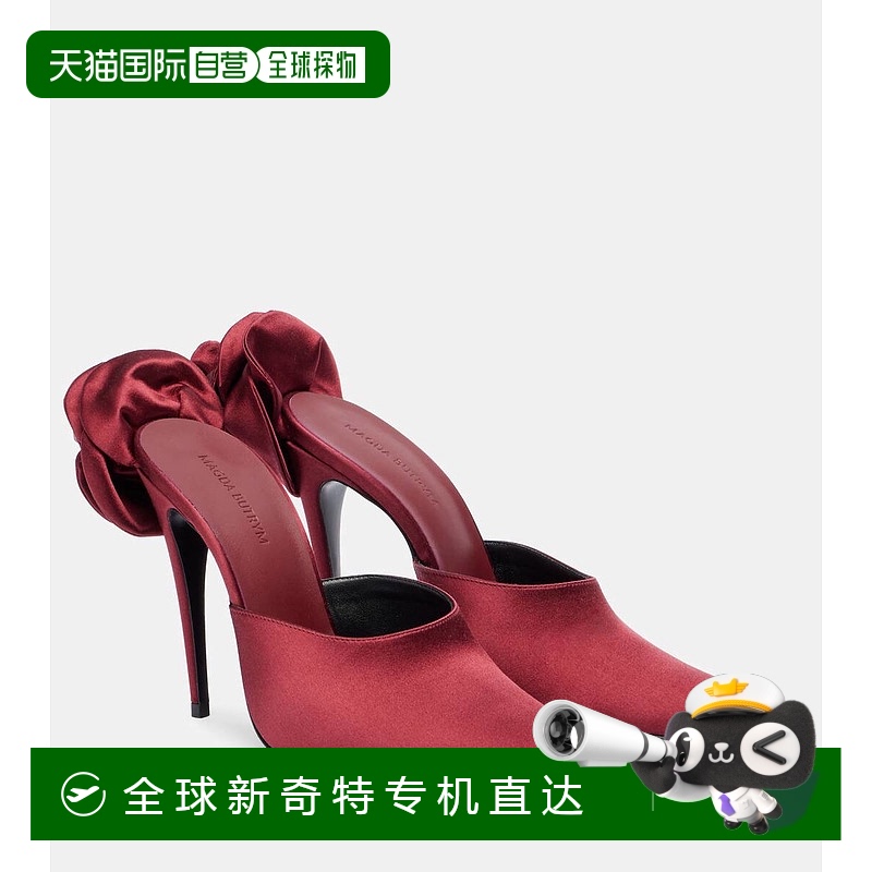 1h可退 香港直邮magda butrym 女士 花朵装饰绸缎凉拖 red红色 舒