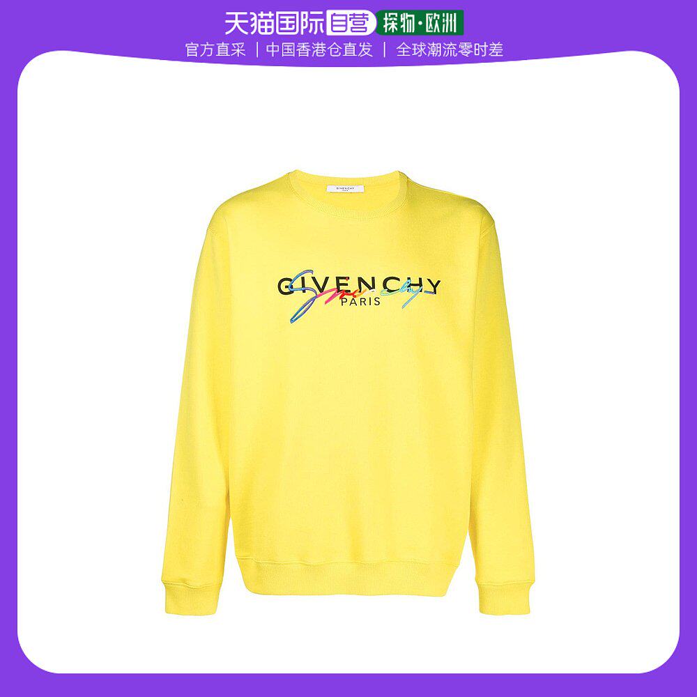 香港直邮givenchygivenchy 纪梵希 男士黄色棉质卫衣 bmj03c30af