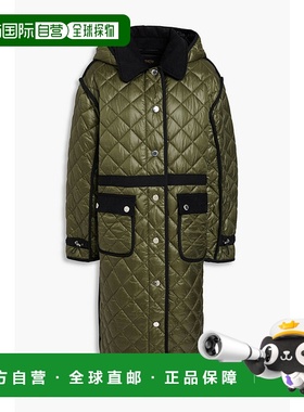 香港直邮Maje 女士 shell 灯芯绒饰边绗缝连帽大衣 MFPOU01265KHA