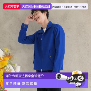 自营欧洲直邮Burberry/博柏丽 男士海军蓝棉质徽标刺绣格纹内衬夹