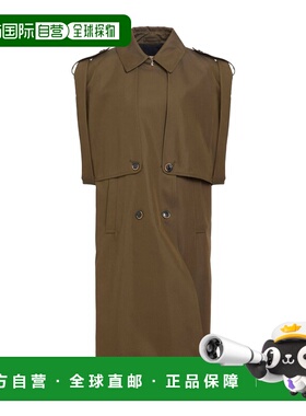 1h可退 香港直邮Herno 女士 双排扣大衣 green绿色 舒适时尚风衣