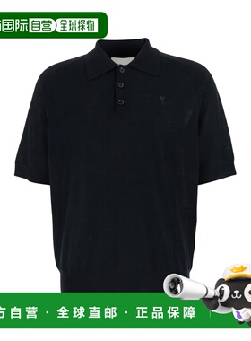 1h可退 香港直邮Ami Paris 男士 ADC on Front 黑色刺绣经典款衣P