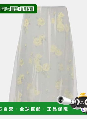 1h可退 香港直邮Acne Studios 艾克妮 女士 花朵网纱中长半身裙 0