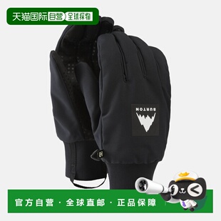 自营欧洲直邮Burton伯顿 Throttle男士黑色斜纹布滑雪骑行手套