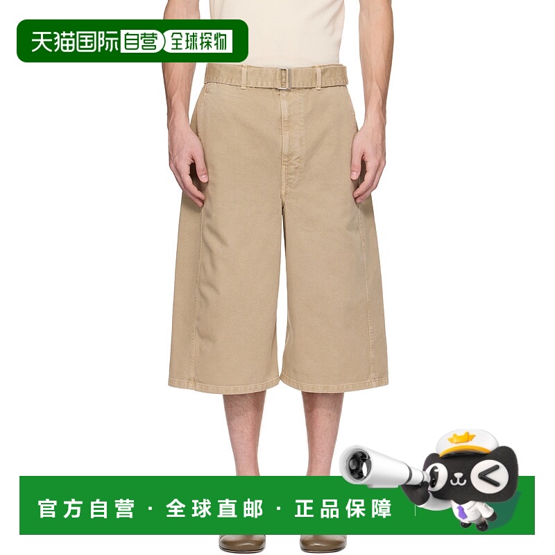 香港直邮Lemaire 男士 灰褐色 Twisted 牛仔短裤 PA1107LD1042