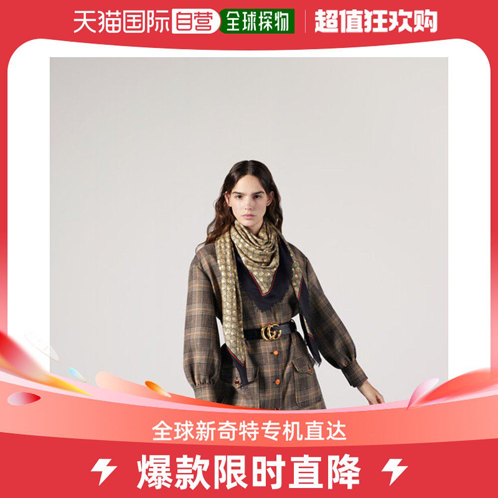 自营gucci(古驰) 女士gg蜜蜂图案莫代尔真丝混纺披肩