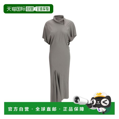 香港直邮rick owens 瑞克 欧文斯 女士 SEB 垂褶中长连衣裙 RP01F