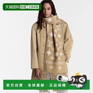 女士浅褐色羊毛围巾时尚 路易威登 小众高 欧洲直邮LV 自营1h可退