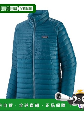 自营欧洲直邮PATAGONIA ALPLIGHT DOWN男士湖蓝色尼龙拉链羽绒服