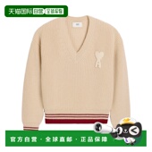 香港直邮Ami Paris 长袖 1h可退 V领毛衣 UKS268KN0068.