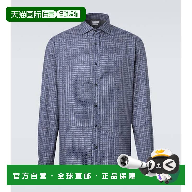 香港直邮Brunello Cucinelli 布内罗 古奇拉利 男士 印花棉质衬衫
