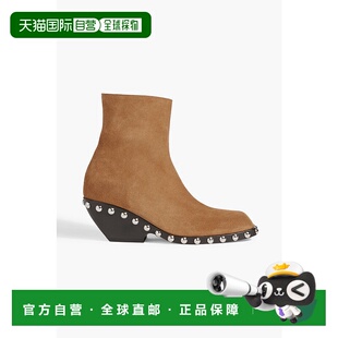 1h可退 香港直邮KHAITE 女士 Hooper 铆钉绒面革短靴 F1052699COG