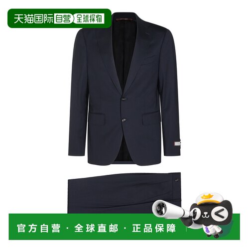 1h可退 香港直邮Canali 康钠丽 男士 SUITE 海军蓝羊毛西装 15280