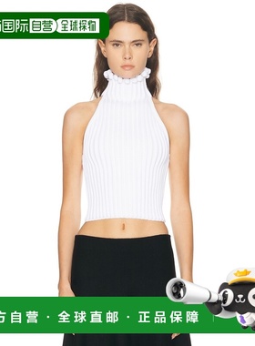 1h可退 香港直邮alaia 女士 挂脖上衣 AA9H1347K107B white白色