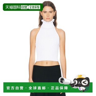 1h可退 香港直邮alaia 女士 挂脖上衣 AA9H1347K107B white白色