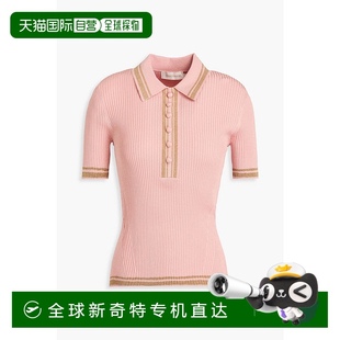 香港直邮ZIMMERMANN 6057TWON 女士 金属感罗纹针织Polo衫
