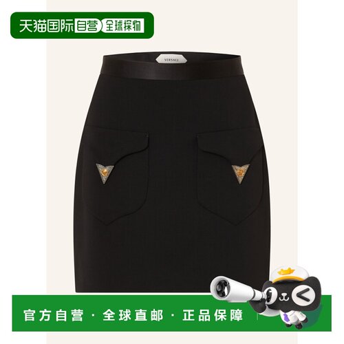 香港直邮VERSACE 女士半身裙 100316252613000 CO 黑色 Skirt
