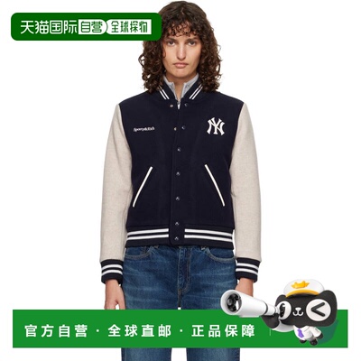 香港直邮SPORTY & RICH 女士 海军蓝 & 米色 Yankees 系列 Curve
