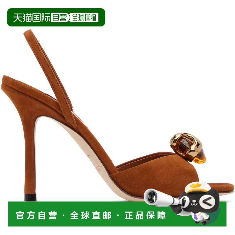 香港直邮Jimmy Choo 周仰杰 女士 黄褐色 Emani 100 凉鞋 0000102