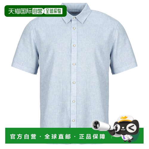 欧洲直邮Teddy Smith衣服男短袖衬衫蓝色C-PIETRO MC
