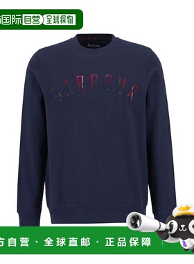 自营欧洲直邮Barbour Wynter男士藏青色棉贴花图案卫衣