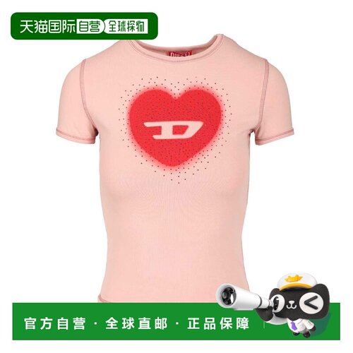 香港直邮DIESEL 女士T恤 A209800QHHA33L SS2026 粉红色 T-UNCUTI