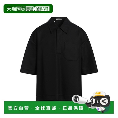 1h可退 香港直邮valentino 华伦天奴 男士 纯色衬衫 black黑色 舒