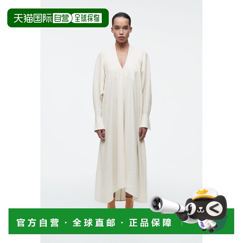 自营欧洲直邮COS 女士米白色亚麻连衣裙新款图片