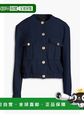 香港直邮Maje 女士 棉混纺毛圈花呢夹克 MFPBL00644MARINE