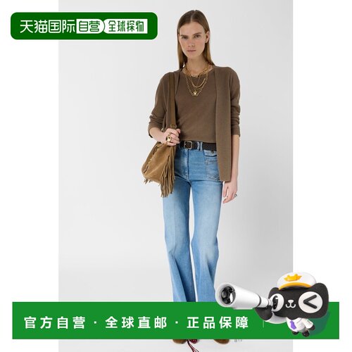自营欧洲直邮GERARD DAREL LORINA女士卡其色粘胶纤维亮丝针织开