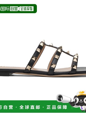 1h可退 香港直邮valentino 华伦天奴 女士 黑色 Rockstud 凉鞋 3W