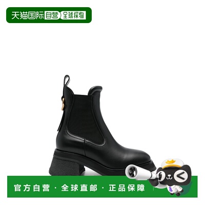 1h可退 香港直邮Moncler 盟可睐 女士 黑色皮质靴子 4F00090M3777