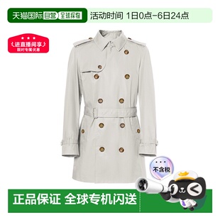 自营1h可退 博柏利 男士 棉质饰系带双排扣风衣 欧洲直邮Burberry