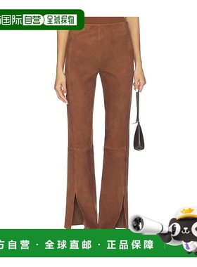 1h可退 香港直邮THEORY 希尔瑞 女士 开叉裤子 P1000203 brown棕