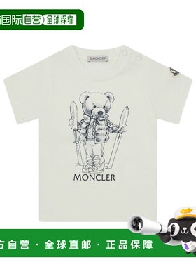 1h可退 香港直邮Moncler 盟可睐 男童 白色棉混纺T恤童装 8C00008