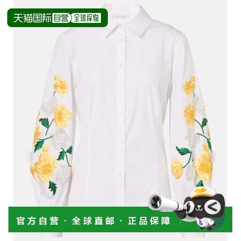 香港直邮CAROLINA HERRERA 女士 花朵棉混纺府绸衬衫