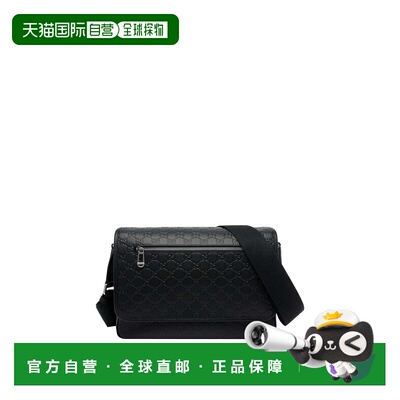 香港直邮GUCCI 男士斜挎包 850235AAFOM1053 SS2026 黑色 GG Embl
